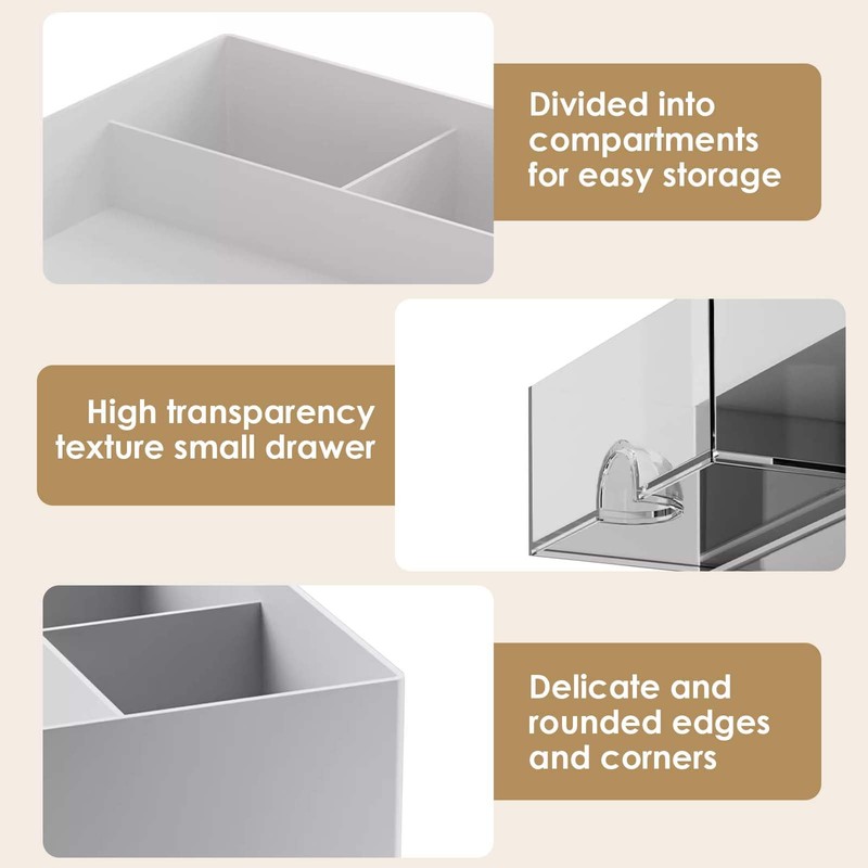 Desk Organiser with 4 Compartments and 4 Drawers - Multifunctional