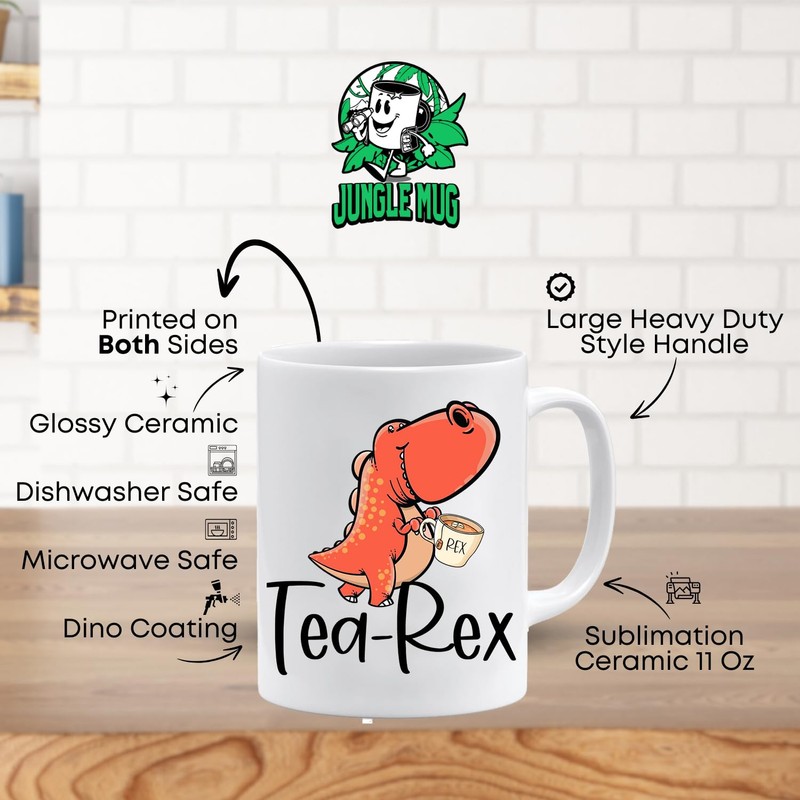 Dinosaur Humour Inspired 'Tea Rex' Funny Mug by Shaw Tshirts