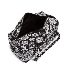 Vera Bradley Women's Cotton Collegiate Large Travel Duffle Bag (Multiple Teams Available), Purdue University Black/White Rain Garden - Recycled Cotton, One Size