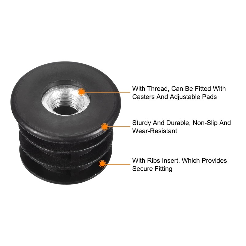 sourcing map 12Pcs Inserts for Round Tubes with M8 Thread,