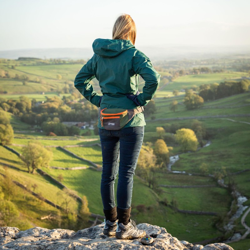 Lakeland Active Mossband Lightweight Bum Bag - Green/Grey/Orange