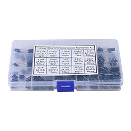 Condensador de poliéster, 150pcs 100V 15 Valor 0.33nF-470nF Condensadores electrolíticos surtido Kit de surtido de capacitores de película de poliéster
