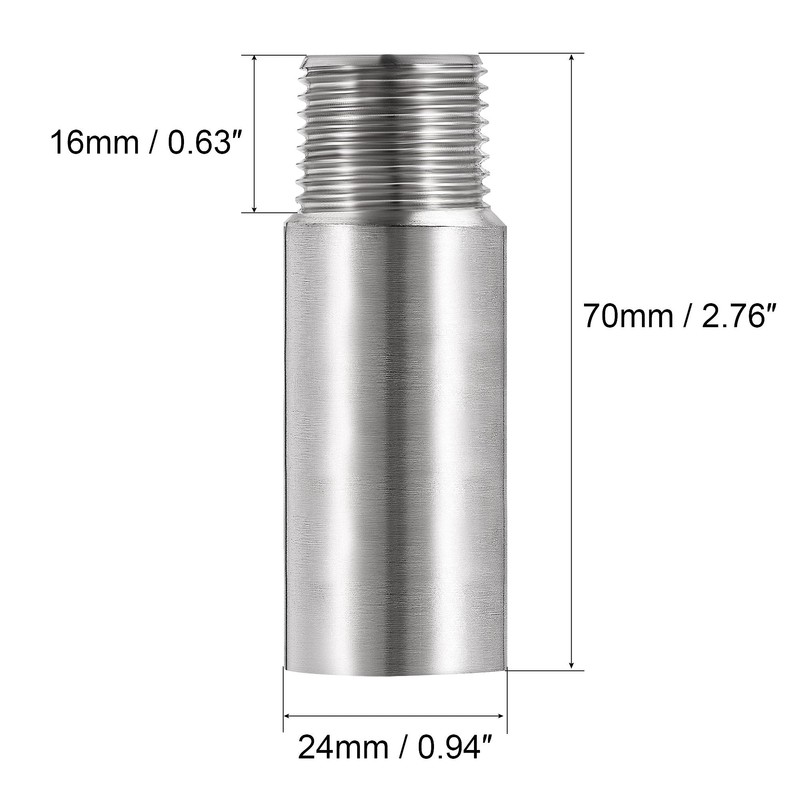 uxcell Shower Head Extension Arm Stainless Steel 1/2PT Male to