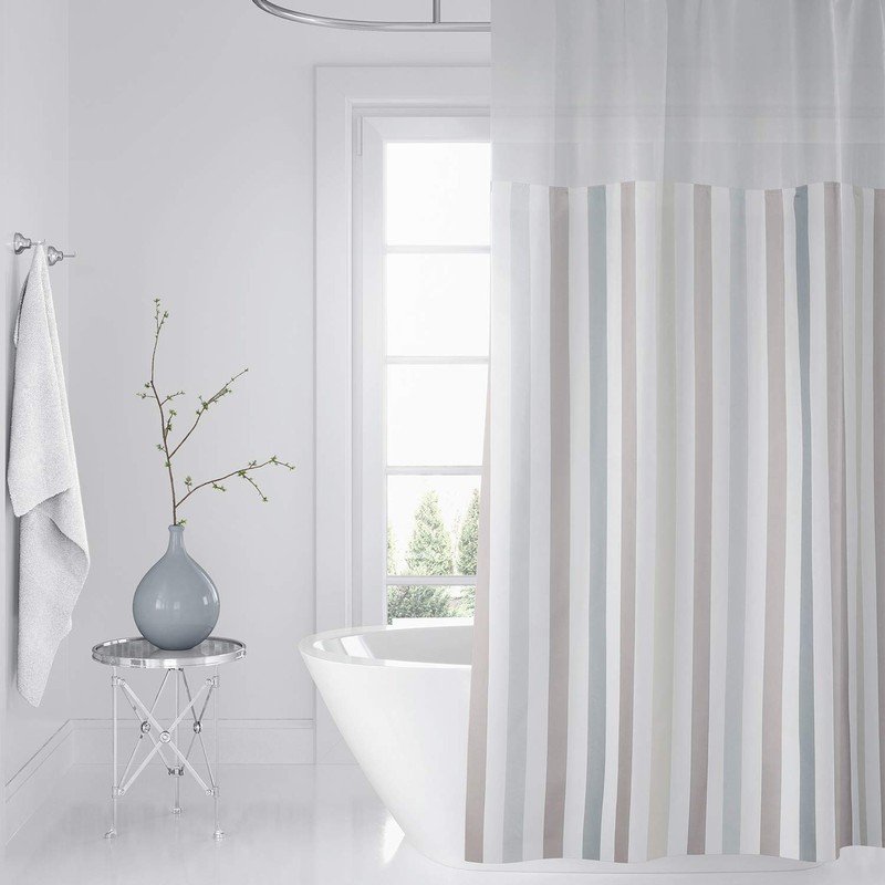 Lagute SnapHook Stijl Shower Curtain with Snap-in Liner| No Hook