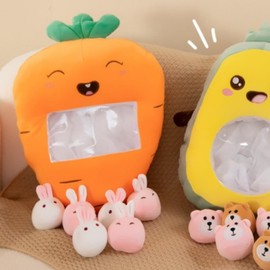 OUKEYI a Bag of Snack Pillow,Cute Throw Pillow Stuffed Carrot Plush Toys Pillow Cushion,Removable Fluffy Creative Gifts for Teens Adults Birthday Wedding Party SuppliesGift Kids