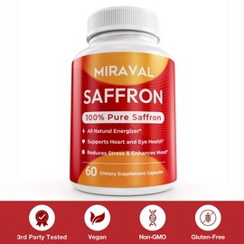Miraval Organic Saffron Capsules (88.5mg) for Mood Support & Energy Healthcare Fitness