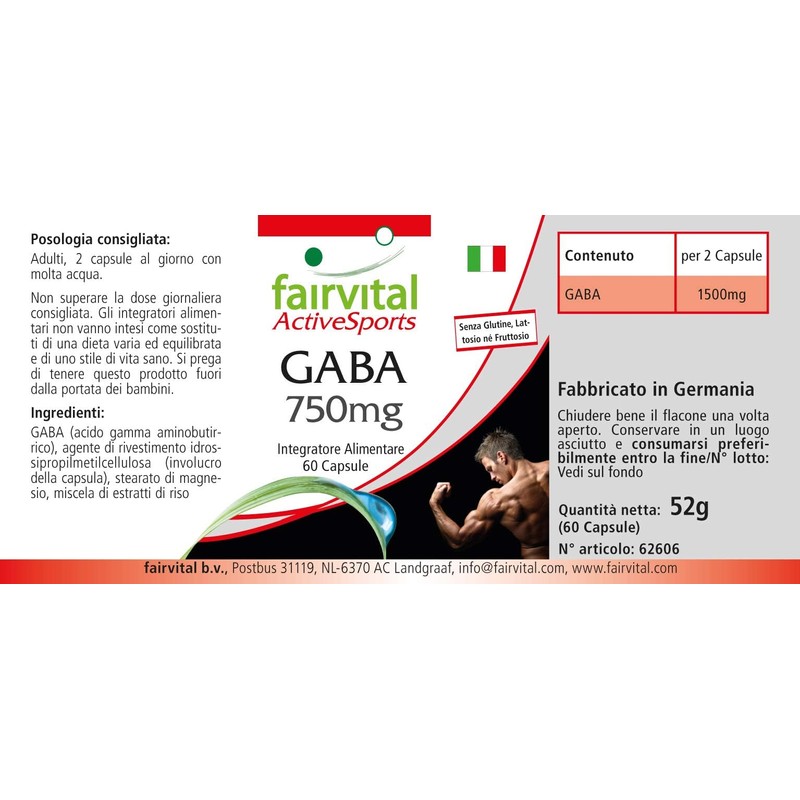 Fairvital GABA Capsules 750 mg - High Dose - 1500