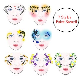 7 Styles/Set Reusable DIY Face Painting Makeup Stencil Body Painting Model Flower Butterfly Makeup Tool