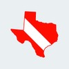 fagraphix Texas State Shaped Diver Down Flag Sticker Self Adhesive