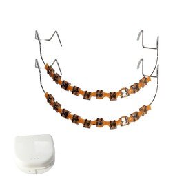 1 Set Brackets Falsos Para Dientes,Braces Kit with Brackets & Wire, for Dental Students & Orthodontic Practice,Brackets Para Dientes (Orange)