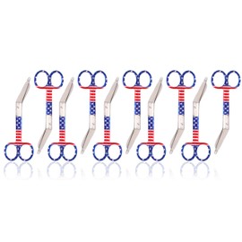 AAProTools Lister Bandage Scissors, Stainless Steel, Adult - Bulk Multipack - Select Quantity (American Flag Design 10 Pack) (5.5")
