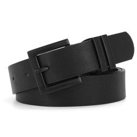 SANSTHS Women's Leather Belt for Jeans Pants Dresses Fashion Ladies Belt Black Waist Belt for Women,Black,S