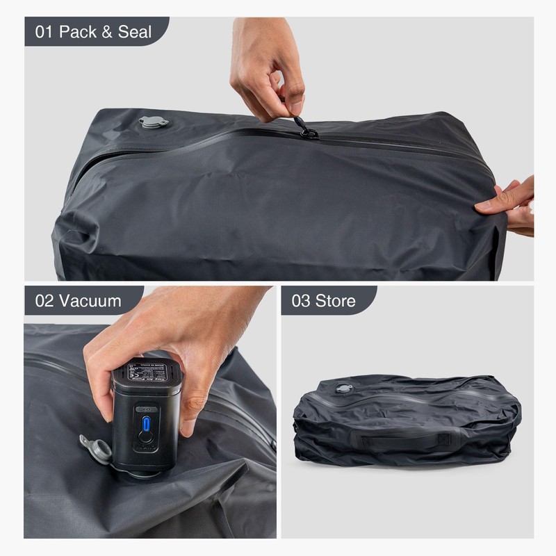 BLACK ORCA 2 PC Vacuum Storage Bags with Pump, Compression