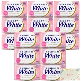 Kao Hana White Bath Size Aroma Rose Scent, 4.6 oz (130 g) x 3 Covers; Includes Kunutonn Original Logo e Bonus (Set of 5)