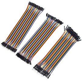 120pcs Dupont Wire 10cm 15cm 20cm 30cm 40cm Optional Breadboard Jumper Wires Assorted Kit Male to Female Male to Male Female to Female Multicolored Ribbon Cable (20cm kit)