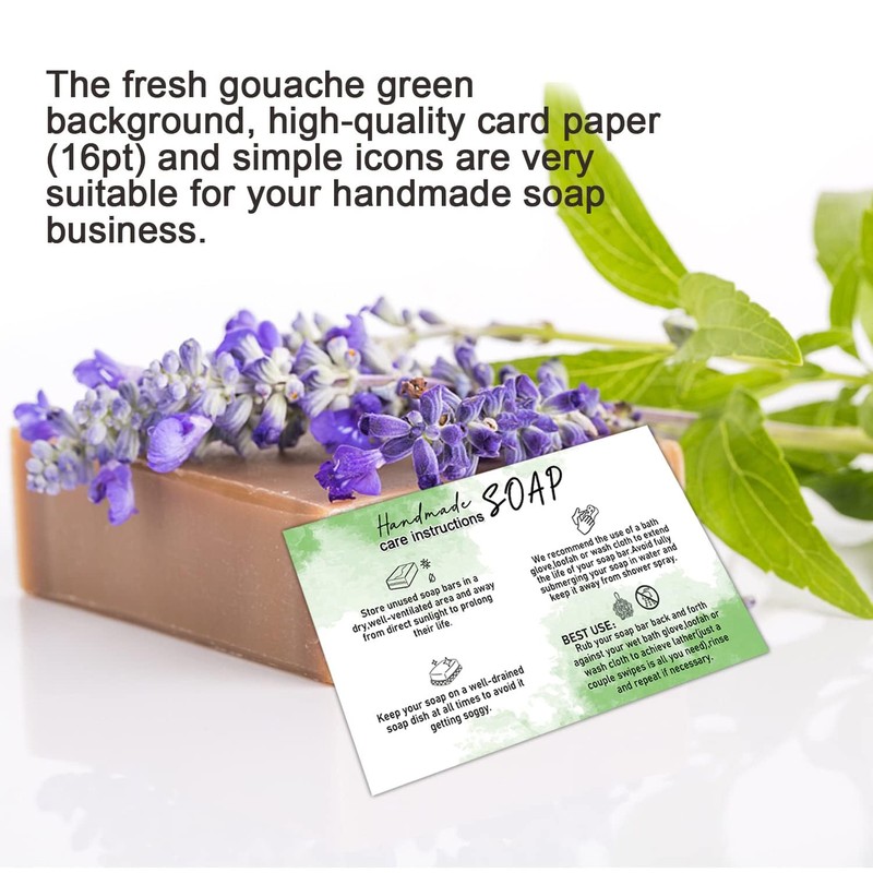 Handmade Soap Care Instructions, Handmade Soap Bar Card Instructions for