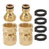2PCS Water Hose Quick Connector Brass 3/4 Inch Male and
