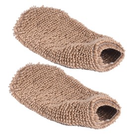 STOBAZA 2pcs Exfoliating Shower Gloves Plant Body Massage Mittens Reusable Bathing Gloves for Gentle Exfoliation Soft Material for All Skin Types Brown