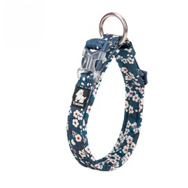 Truelove Floral Pet Collar Best Padded Comfort Cushion Camouflage and Safe Adjustable Buckle convenient used for walking for Samll/Medium/Large Dogs and Pets Running Outdoors TLC5273(Saxony Blue,M)