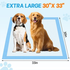 60 Count Extra Large Dog Pee Pads - 30"X36" Super Absorbent Disposable Training Urine Bed Pads Dogs Puppies - Thickened XXL LeakProof & Quick Drying Piddle Potty Incontinence Underpads for Baby Adults