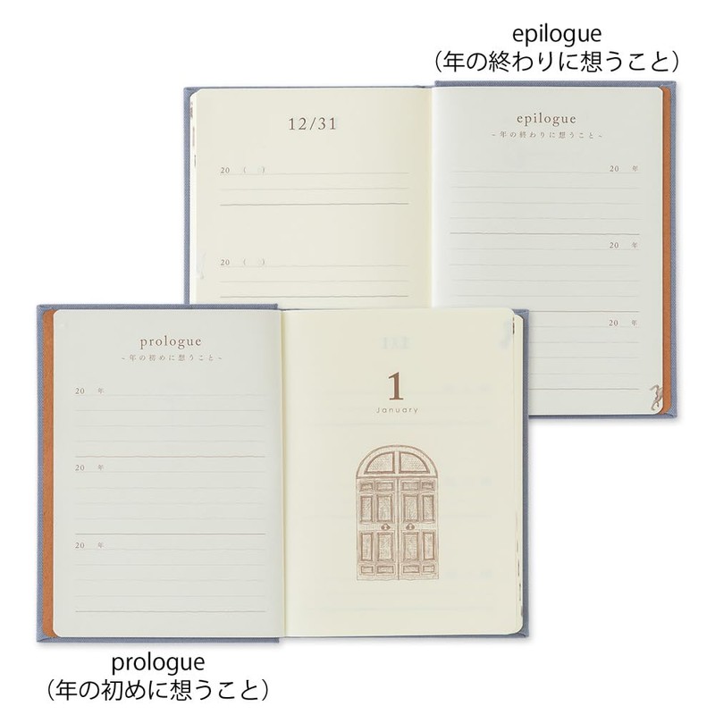 Midori 12711006 Diary, 3 Year Consecutive Door, Mini, Blue-Purple, MD