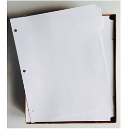 5-Tab White Ring-Book Index Divider Sheets, 8.5" x 11" - 6 Sets