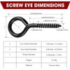 14PCS Black Screw Eyes - 3.2 Inch Heavy Duty Eye
