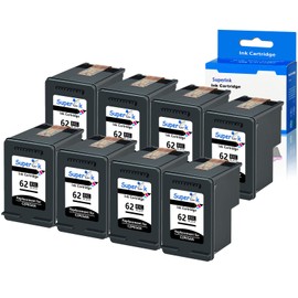 USUPERINK Remanufactured 62XL High Yield Ink Cartridge Replacement for HP 62XL 62 XL C2P05AN Compatible with Officejet 200 250 5740 8045 Envy 5541 5660 7640 Printer (Black, 8 Pack)