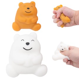 Cute Little Bear Toy (Set of 2) Scented, Fidget Little Bear Mochi Toys, Stress Relief Squeeze for Kids and Adults, Sensory Toy for Autism, Birthday, Christmas, Office, Stocking Stuffer Gift