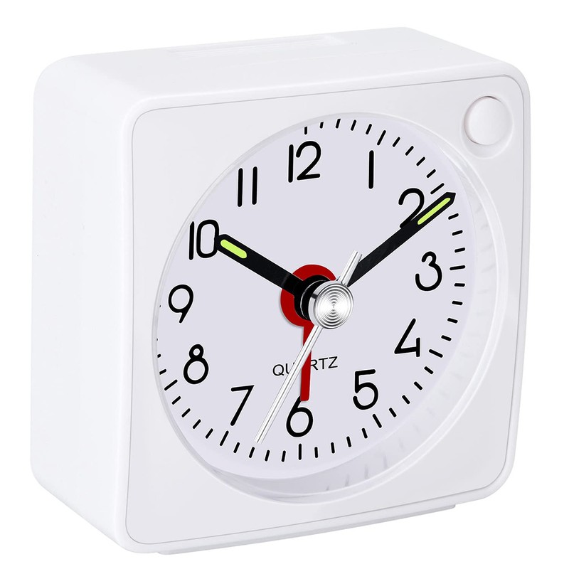 W OUTWIT Travel Analog Alarm Clock, 2.25 inch, Ultra Small