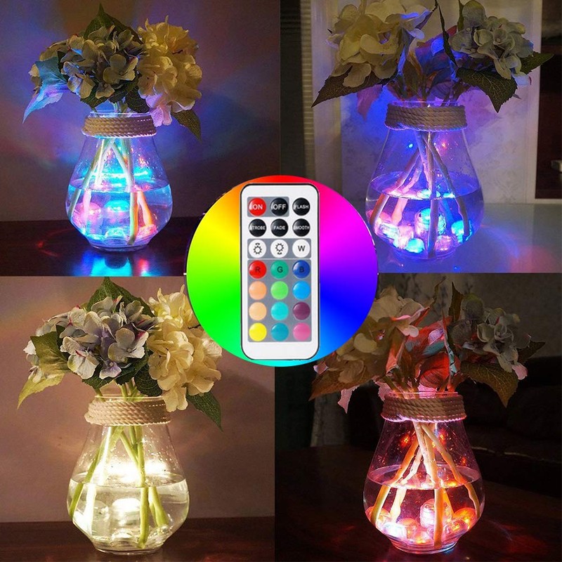 TopYart LED Submersible Light, Underwater Light, Waterproof, Remote Control, Multicolor,