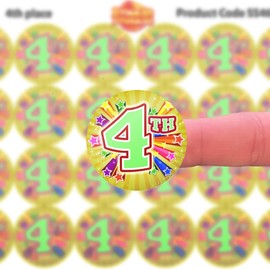 144 4th Place Sports Day Star Stickers - School themed teacher reward stickers - Size 30mm