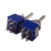 Yibuy Blue 3-Way Design AC 125V 6A Double Pole DPDT