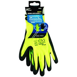 pro user Pro User BB-RG141 High Vis Crinkle Latex Gloves-L, Yellow