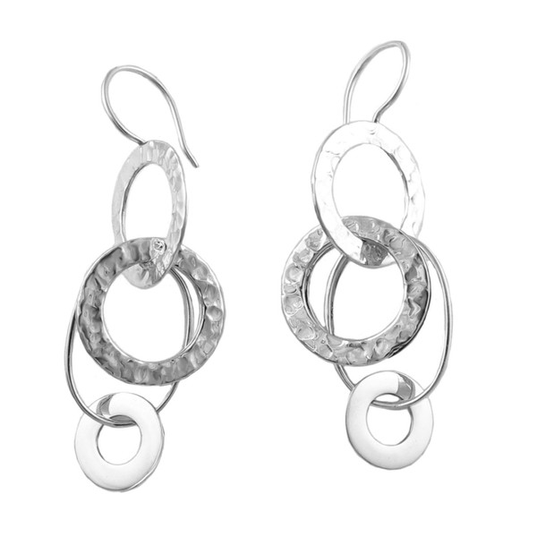 Hoops 925 Sterling Silver Multi Circle Earrings