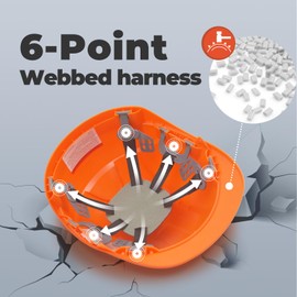 MUSTBAU Hard Hats Construction Safety Helmet Wheel Ratchet Adjust Hard Hat 52-66 cm for Scaffolding, Construction and Tradesmen EN 397