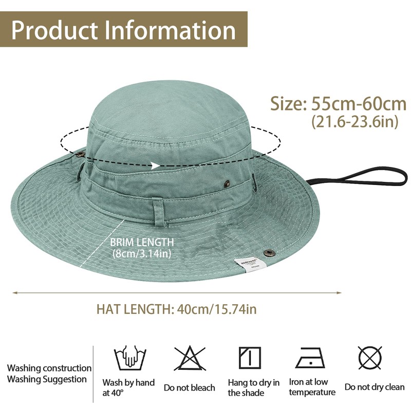 Clakllie Cotton Sun Hat Men Women Foldable Fishing Hat Wide