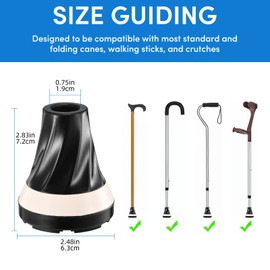 2 Pcs Cane Tips 3/4 Inch – Heavy-Duty All-Terrain Walking Cane Tips & Crutch Tips, 0.75" Rubber Replacement Foot Pads for Maximum Grip & Durability – Non-Slip, Shock-Absorbing Crutches Accessories