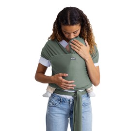 Moby Basics Baby Wrap Carrier for Newborns to Toddlers (8-33lbs), Infant Sling Carrier, Lightweight & Hands Free Design, Adjustable for All Body Types (Spring Basil)