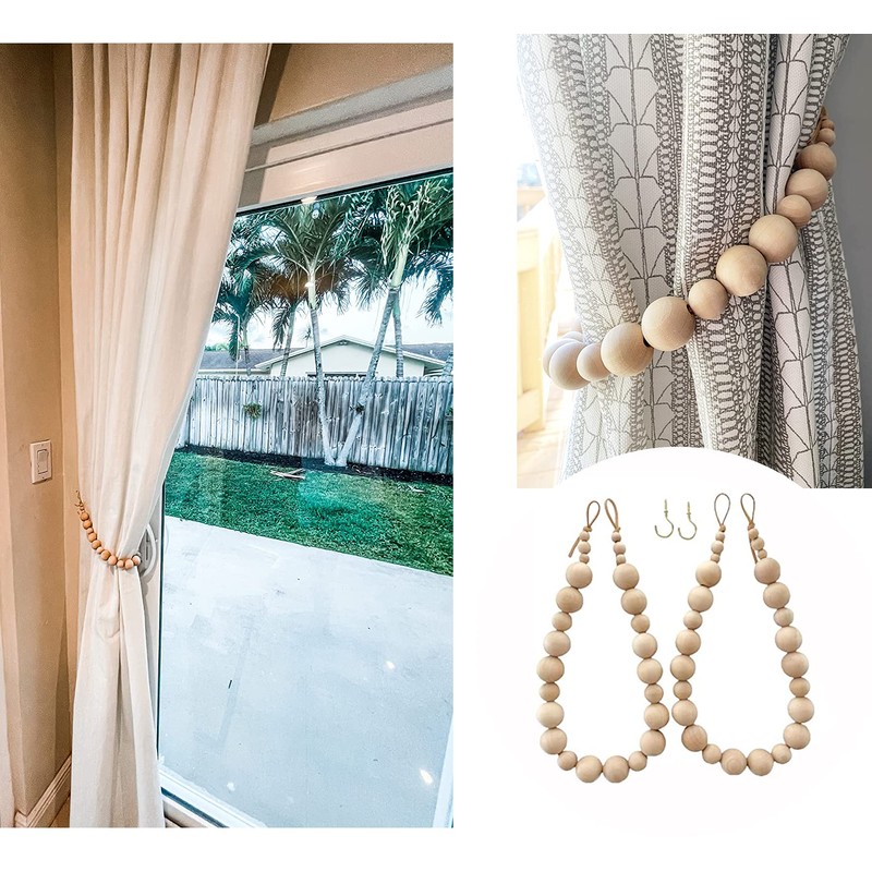 Curtain Tiebacks Curtain holdbacks Rope Boho Curtain tie Backs Farmhouse