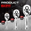 KOOPOOL 3PCS Stubby Ratchet Set, 1/4", 3/8", 1/2" Drive, 72-Tooth