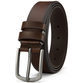 DOOPAI Mens Belt - Brown belt men，Leather Dress Belt Casual Wear Jeans Classic belt 1.25", Adjustable Trim to Fit Everywhere