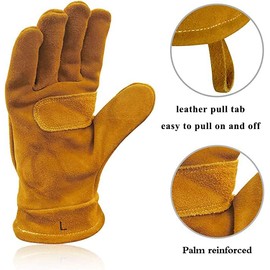 Intra-FIT Wildland Firefighting Gloves, NFPA Professional Firefighter Gloves, Cowhide Leather, Heat & Flame Resistant (Medium, A Pair)