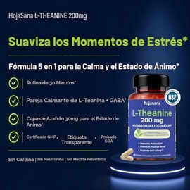 L-teanina 200mg con azafrán, GABA, glicinato de magnesio y VIT.B6