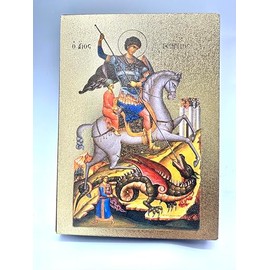 Saint George Christian Icon (4.5" x 5.5" Textured Gold Foil)