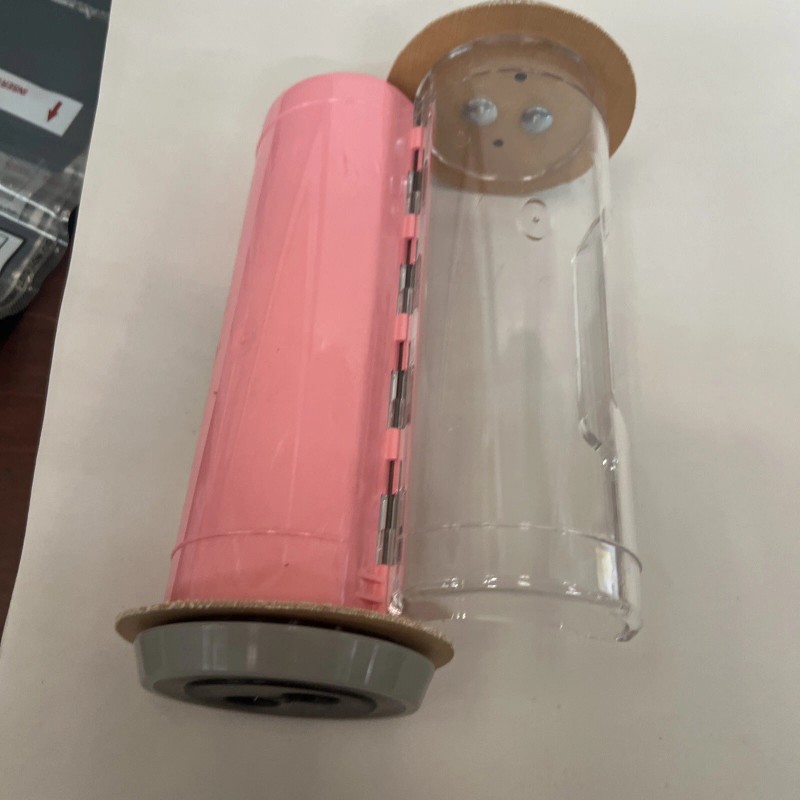 diebold Banking Canister Tube Carrier CLEAR/pink Body Diebold Works With