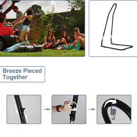 HHS Hammock Stand Hammock Chair Stand Hammock Chair Swing Stand Indoor Outdoor Home Hammock Hanging Chair Stand Steel All-Weather for Outdoor Indoor, Double Hammock, 450 Pounds Capacity, Black