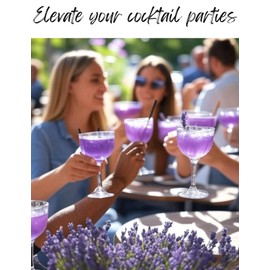 Organic Lavender Cocktail Picks - 50 Aromatic & Colorful Sprigs, For Cocktails, Garnishment, Lemonade, Mocktails, Dessert, Simple Syrup (Purple)