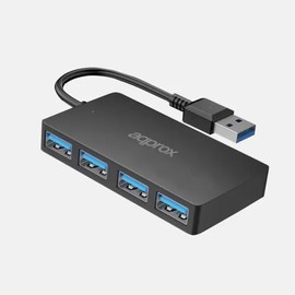 Watio Wave 4-Port USB 3.0-Hub, schwarz, hohe Übertragungsgeschwindigkeit, kompakt und tragbar, ideal für den Anschluss mehrerer Geräte*