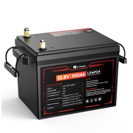 DR.PREPARE 12V 100Ah LiFePO4 Battery, 1280Wh Deep Cycle Lithium Iron Phosphate Battery with 100A BMS, Low & High Temp Protection, for RV, Solar Power, Off-Grid, Home Energy Storage